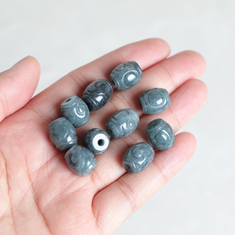 Bracelets - Lot de 5 perles en jade