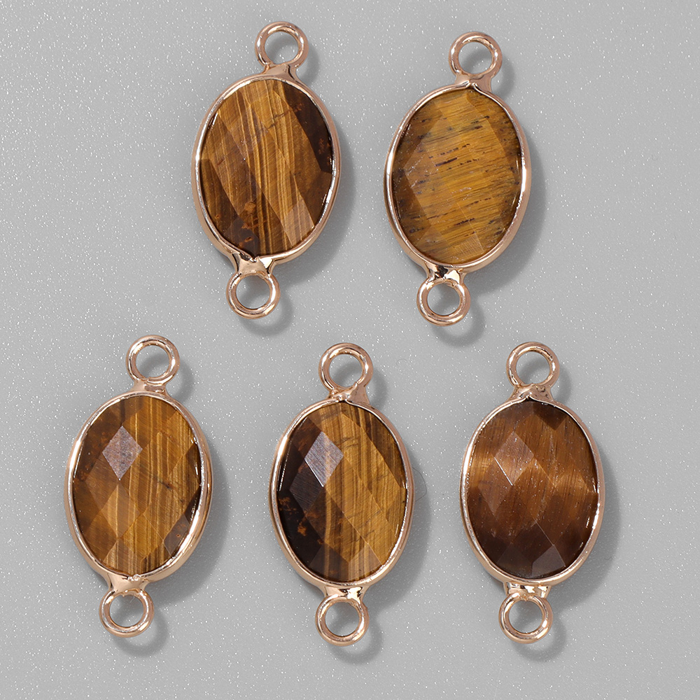 Crystal Pendant Necklace Natural Stone - Breloques en Pierre Naturelle à Facettes,