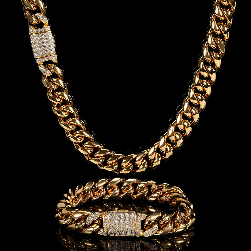 Cuban Link Chain 12Mm - Collier chaîne à maillons cubains Miami