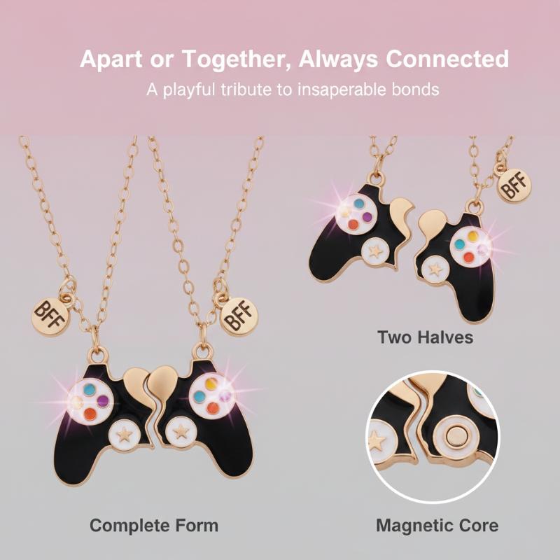 Magnetic Couple Matching Necklaces - 2 pendentifs de collier assortis en