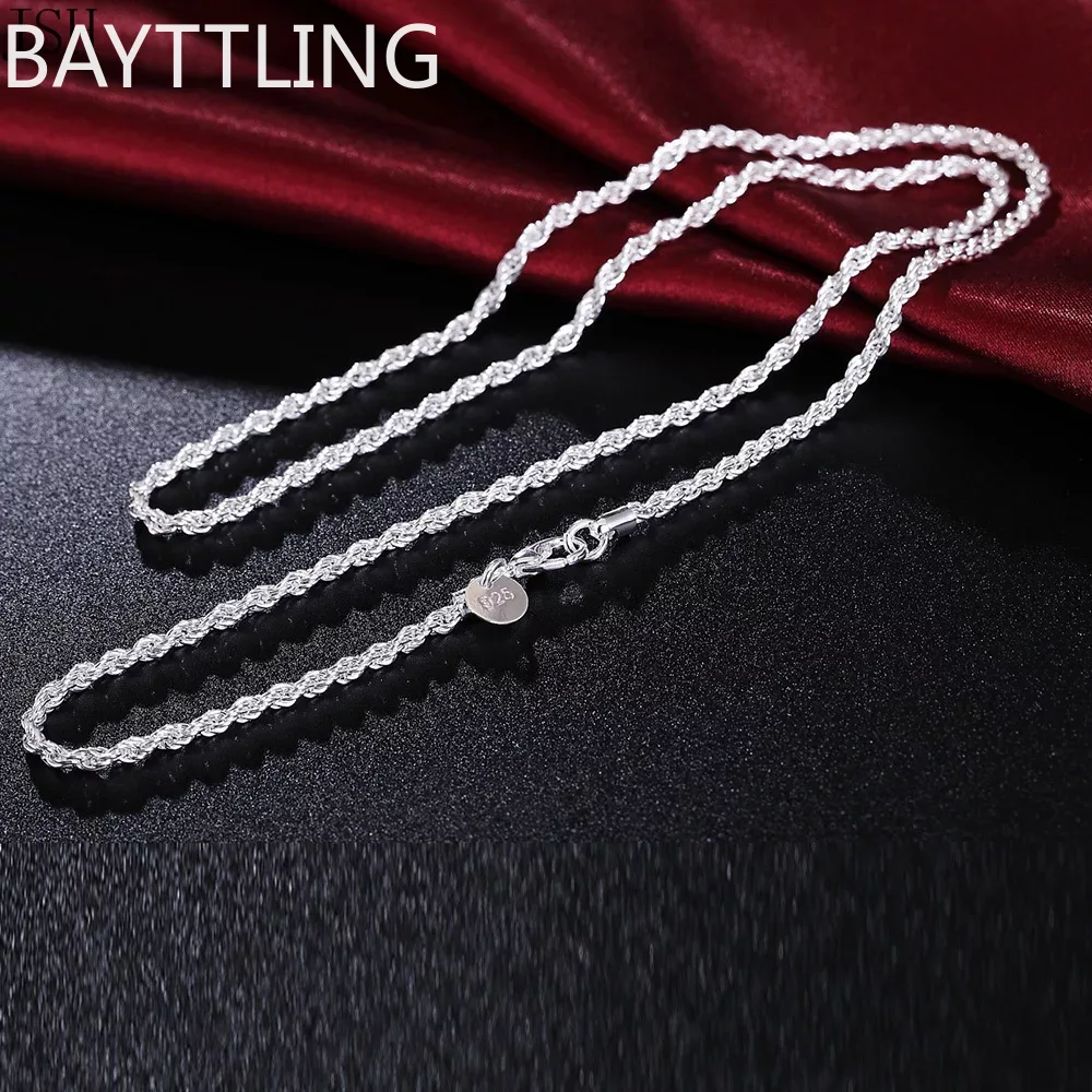 925 Sterling Silver Chain Necklace Men - 40-60 cm en gros 925 chaîne