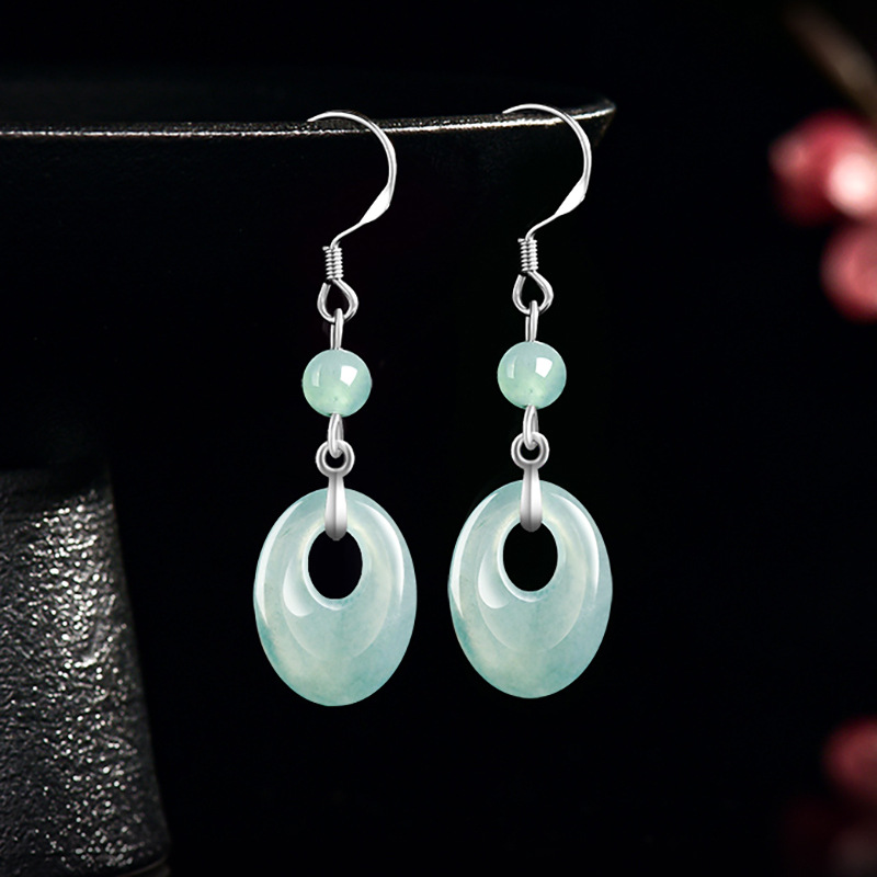 Rings - Boucles d'oreilles en jadéite du Myanmar,