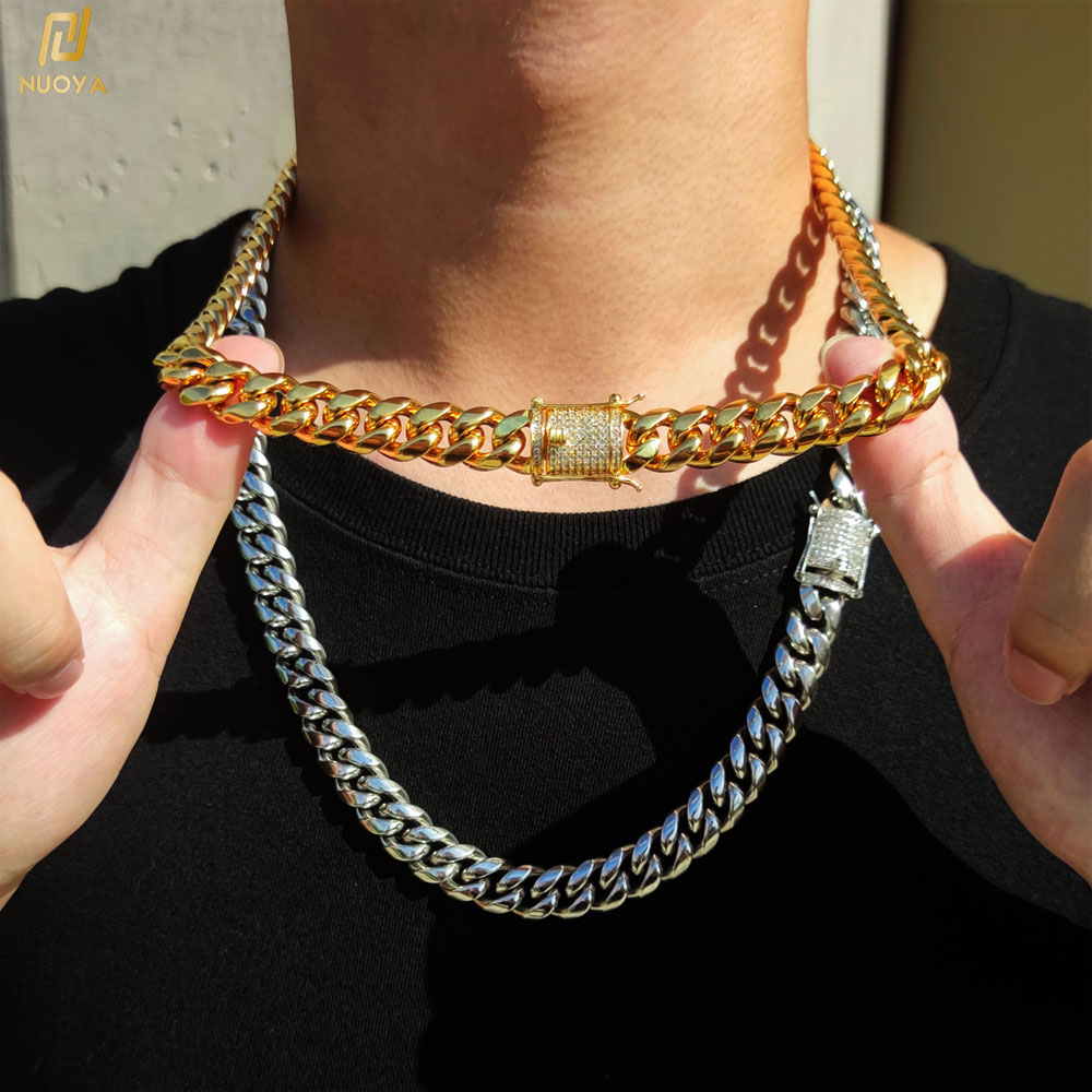 Cuban Link Chain 12Mm - Chaîne cubaine Hip Hop 6-12mm, fermoir