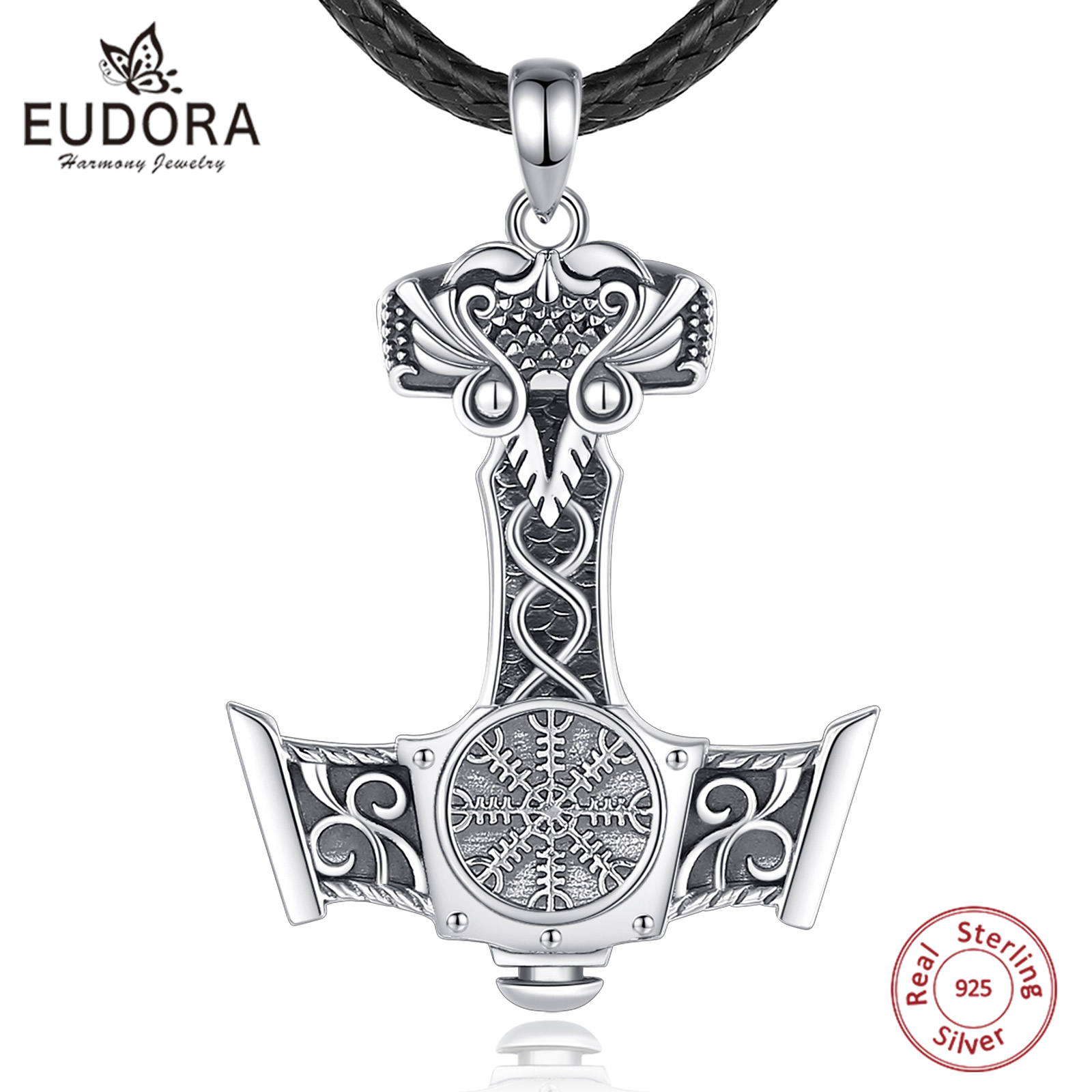 925 Sterling Silver Chain Necklace Men - Eudora 925 argent Sterling nordique Viking