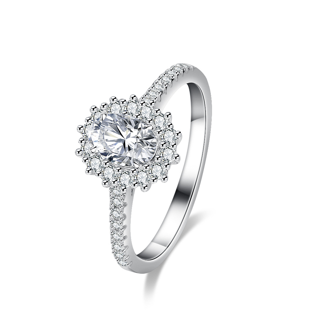 Moissanite Engagement Ring 1 Carat - Bague Alien Moissanite pour femmes, ensemble
