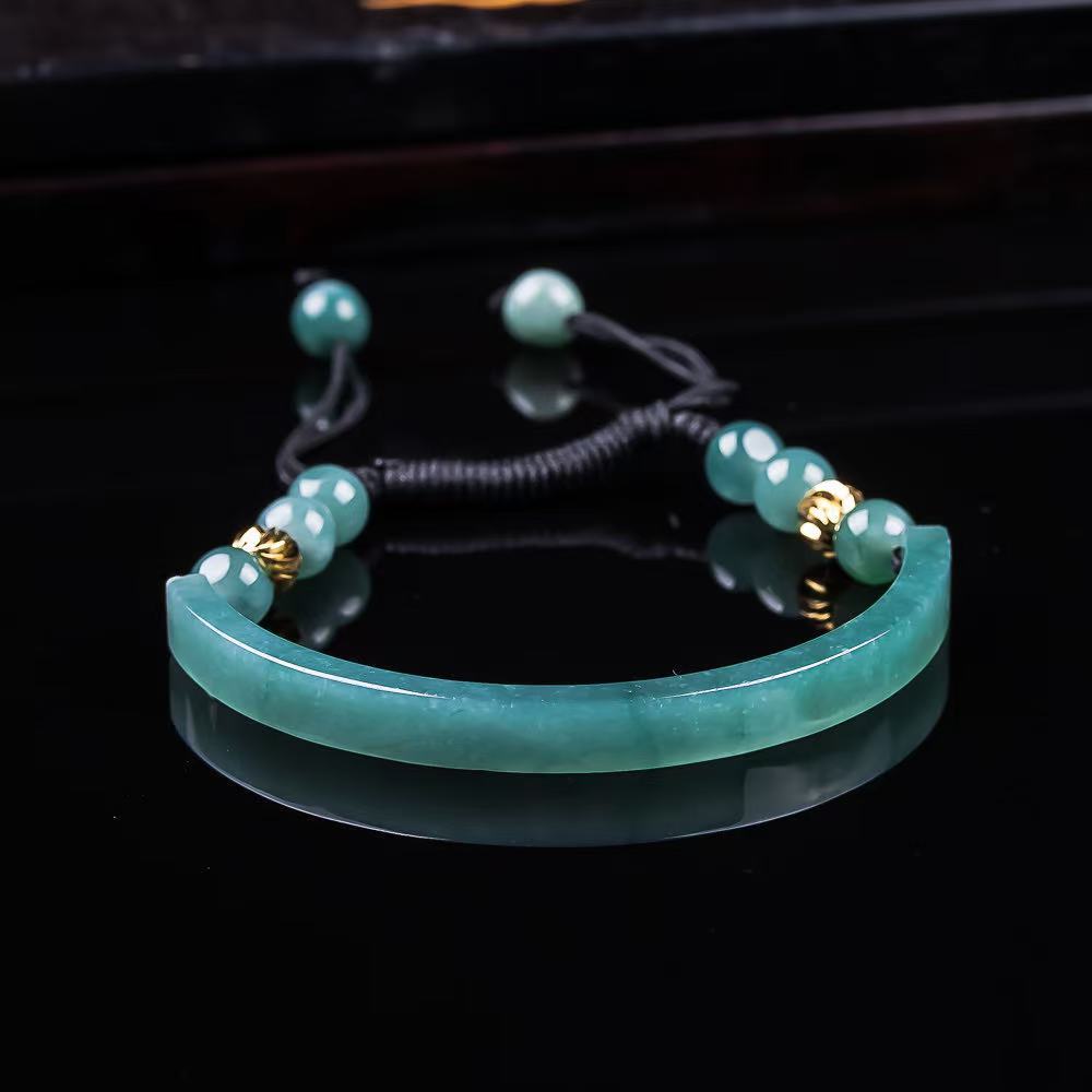 Bracelets - Myanmar jadéite Bracelet accessoires sculpté pierre
