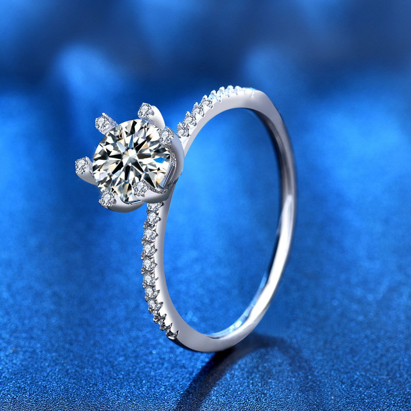 Moissanite Engagement Ring 1 Carat - Bague de fiançailles et de mariage
