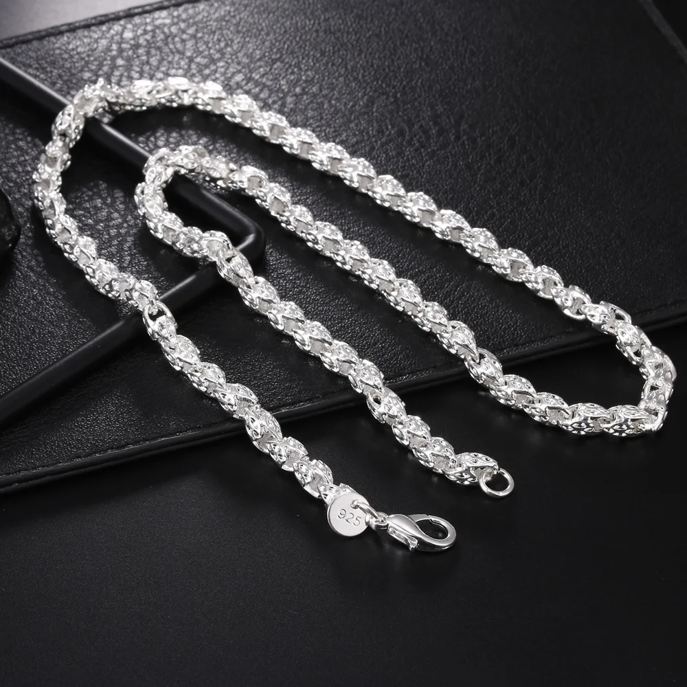 925 Sterling Silver Chain Necklace Men - Collier tendance en argent sterling 925