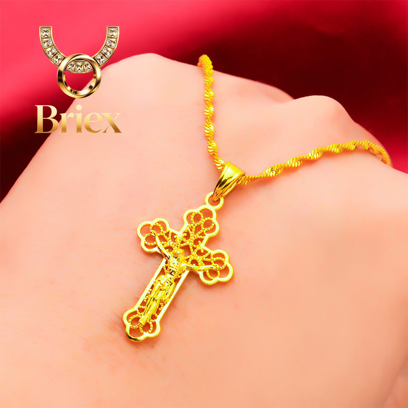 Cross Pendant Necklace Gold - Collier croix en or vintage de