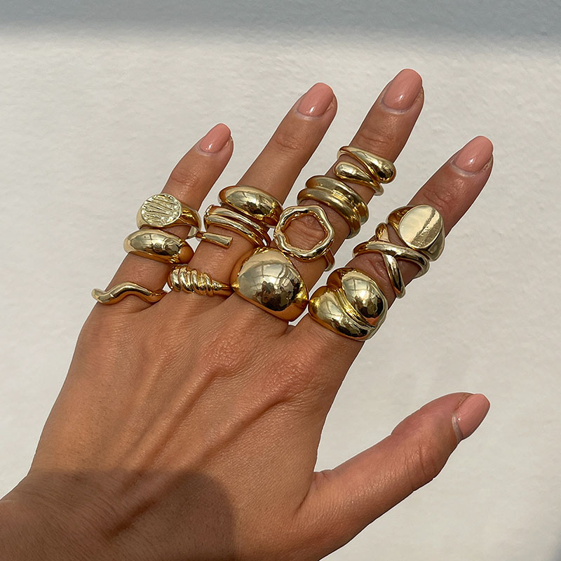 Vintage Punk Knuckle Rings Set - Bagues en métal Vintage pour femmes,