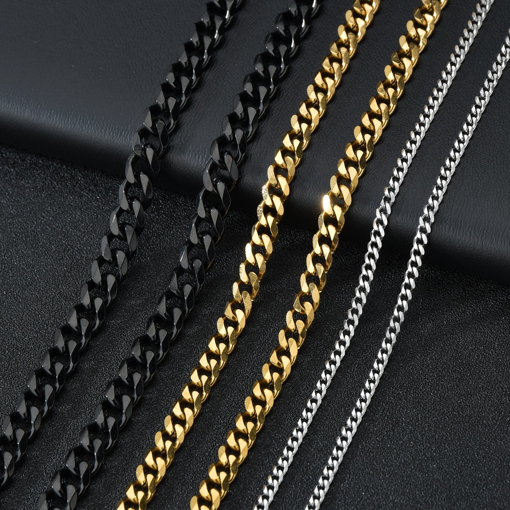 Cuban Link Chain 12Mm - Collier en acier inoxydable pour hommes,