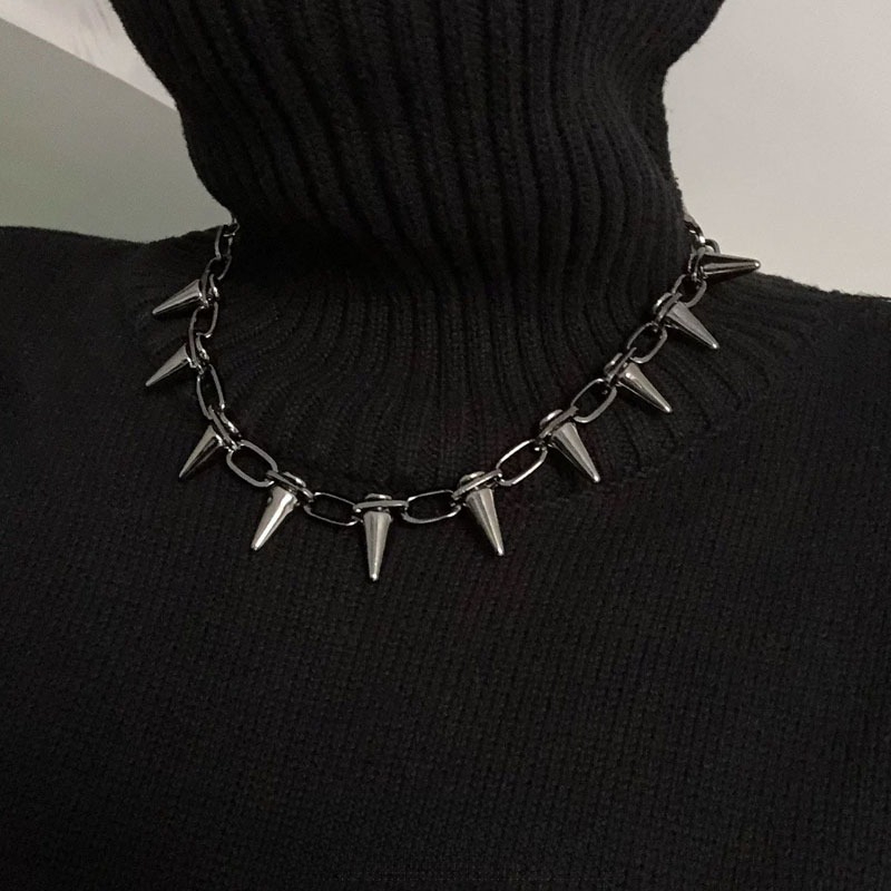 Goth Punk Spike Choker - Colliers ras-du-cou punk tendance à pointes,