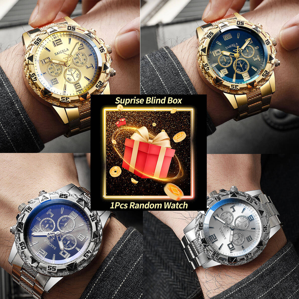 Watch Accessories - Montre mystère Surprise pour hommes, boîte