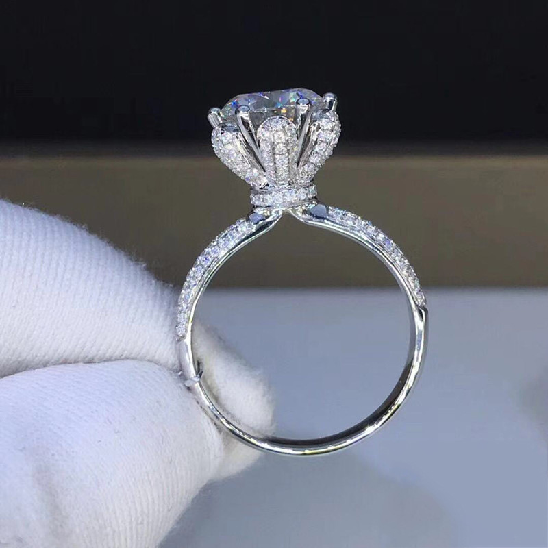 Moissanite Engagement Ring 1 Carat - Bague en Morganite, diamant de laboratoire
