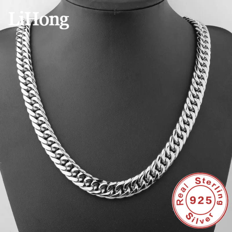 Cuban Link Chain 12Mm - Collier chaîne cubaine en argent sterling