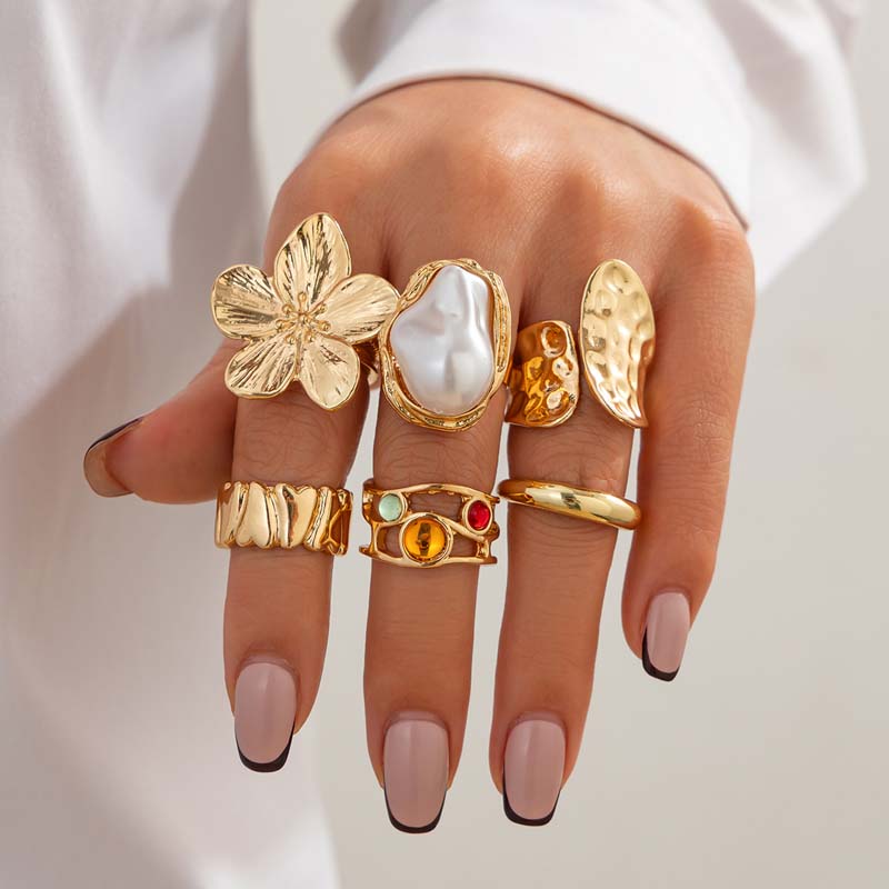 Vintage Punk Knuckle Rings Set - Lot de 6 bagues vintage en
