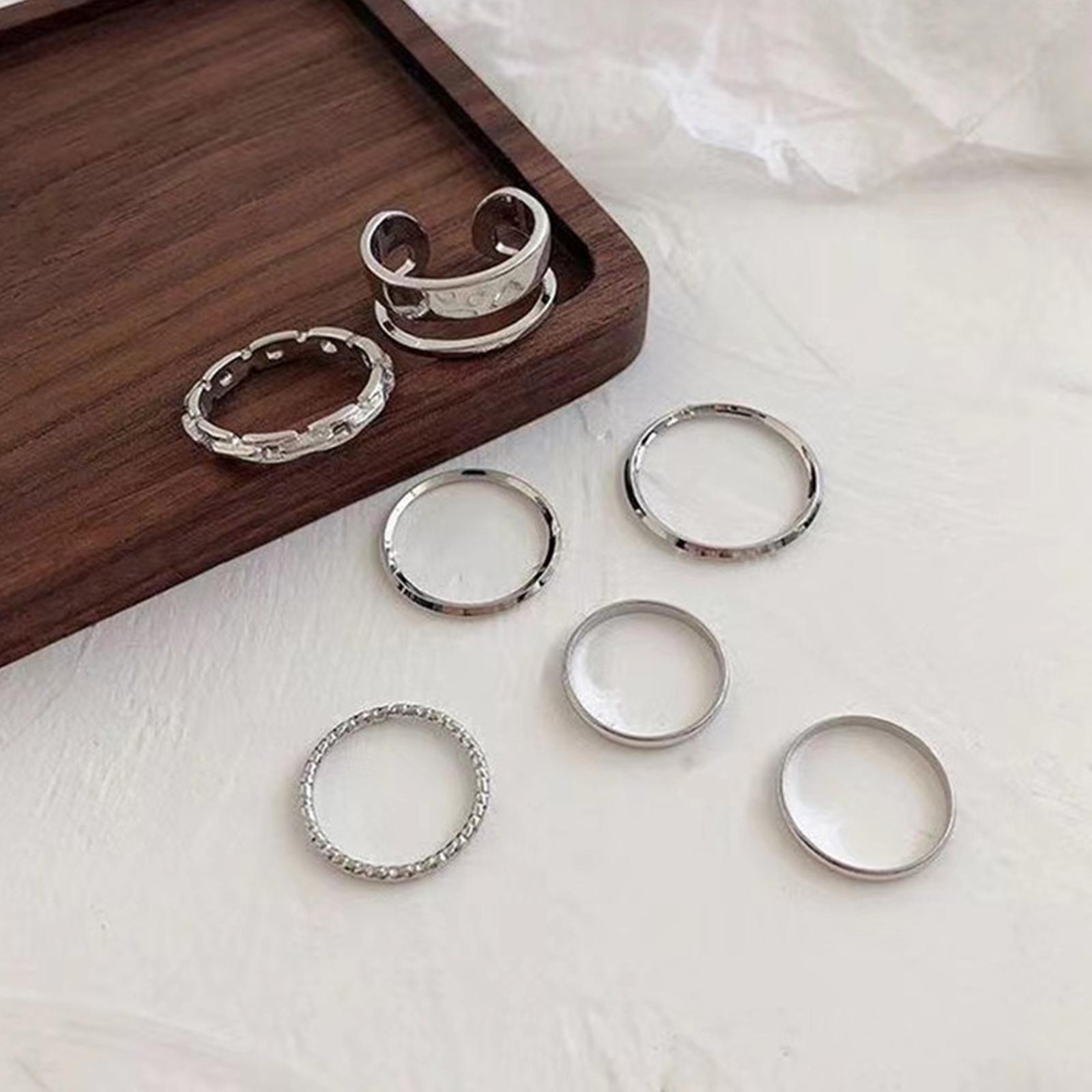 Vintage Punk Knuckle Rings Set - Ensemble de bagues Hip Hop pour