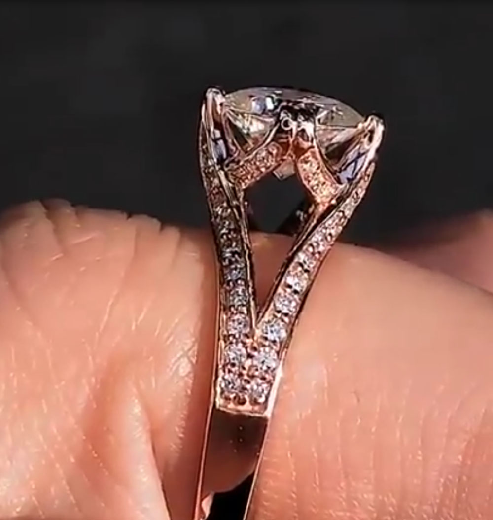 Bague de fiançailles en or Ros - Moissanite Engagement Ring 1 Carat avis et prix
