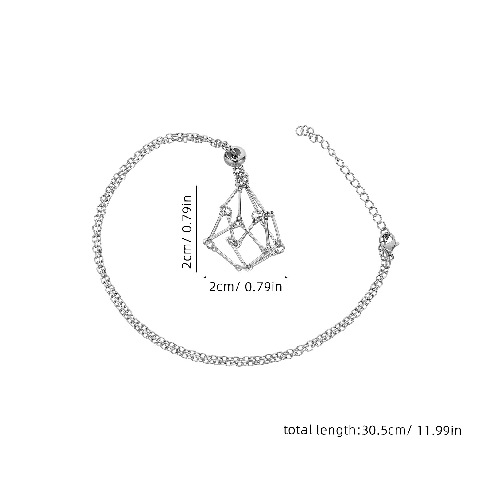 Collier porte-cristaux en acie - Crystal Pendant Necklace Natural Stone avis et prix