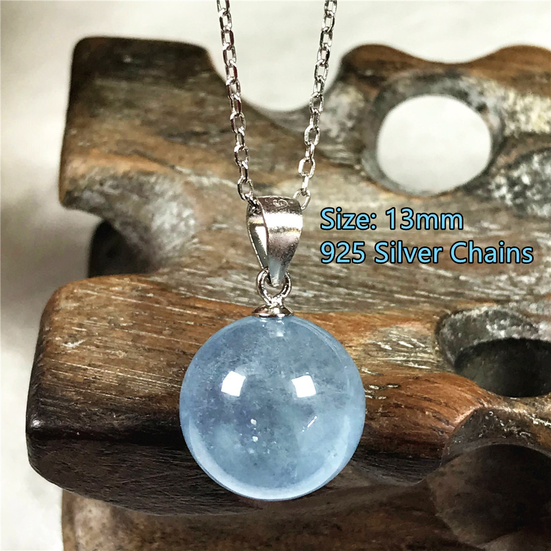 Collier à pendentif en aigue-m - 925 Sterling Silver Chain Necklace Men avis et prix