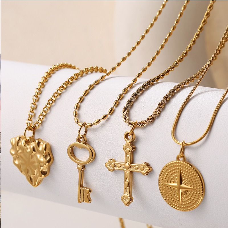 Pendentif en acier inoxydable  - Cross Pendant Necklace Gold avis et prix