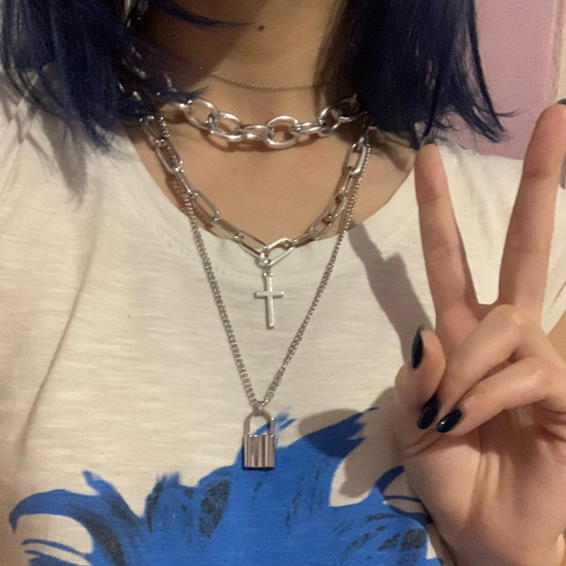 FNQUFUJ – collier en chaîne pu - Layered Pendant Necklace Aesthetic avis et prix