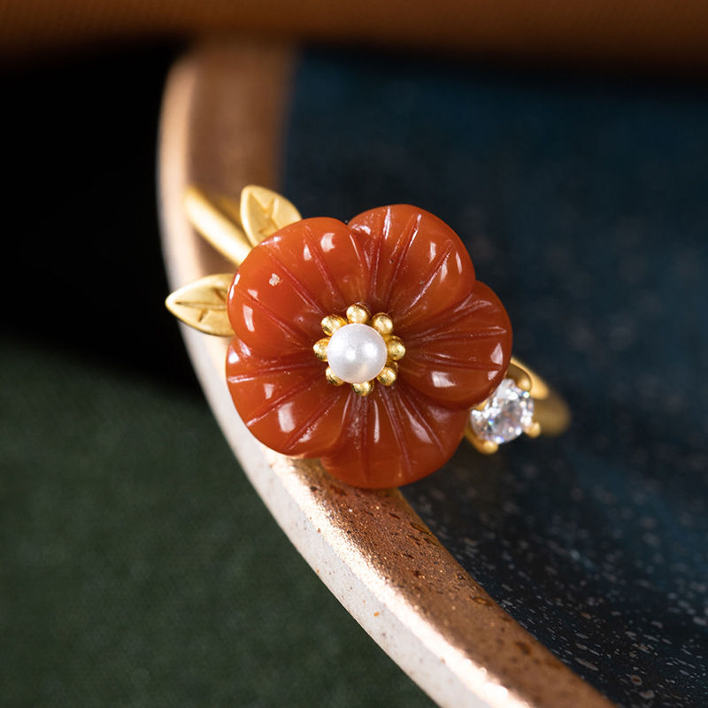 Anneaux de fleur de Jade natur - Rings avis et prix