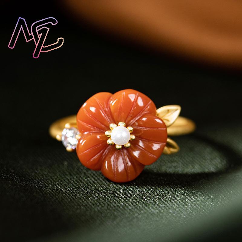 Anneaux de fleur de Jade natur - Rings avis et prix