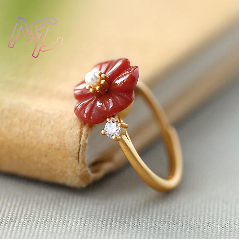 Anneaux de fleur de Jade natur - Rings avis et prix