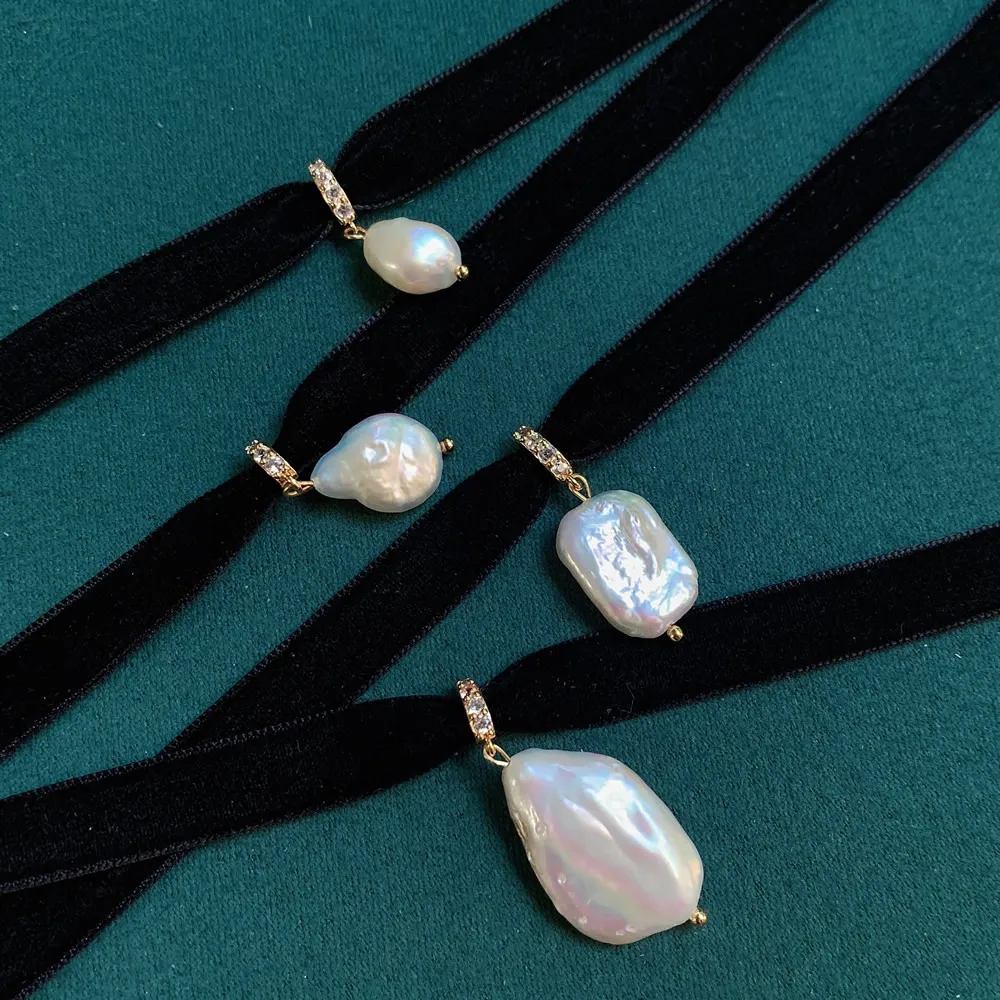 Collier ras du cou en velours  - Pearl Choker Necklace Vintage avis et prix