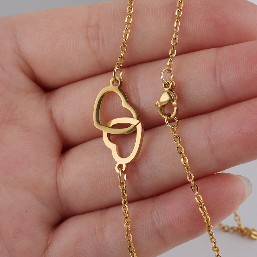 Collier éternel Double cœur d' - Custom Name Necklace Stainless Steel avis et prix