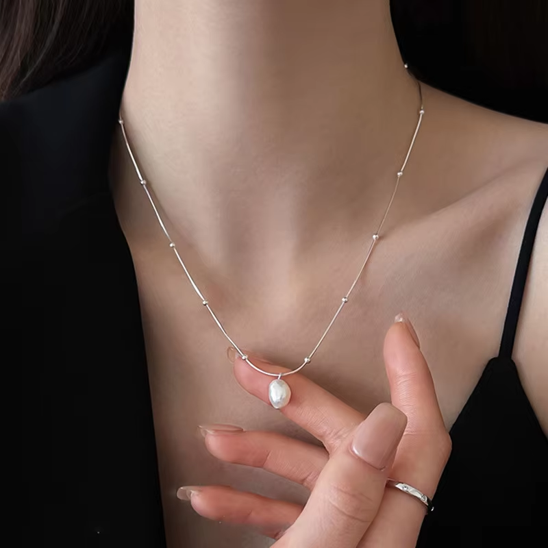 Collier avec pendentif en perl - Pearl Choker Necklace Vintage avis et prix
