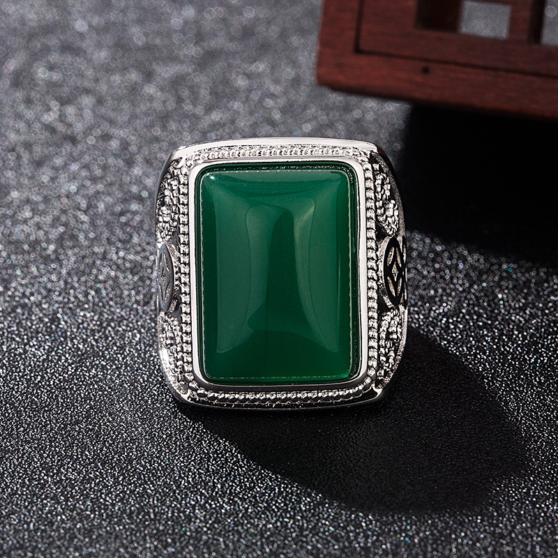 Bagues en Jade naturel vert, b - Rings avis et prix