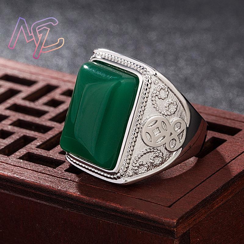 Bagues en Jade naturel vert, b - Rings avis et prix