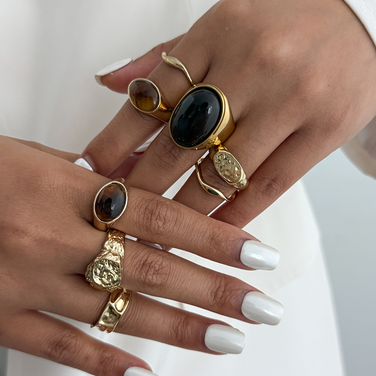 8 pièces/ensemble Vintage ambr - Vintage Punk Knuckle Rings Set avis et prix