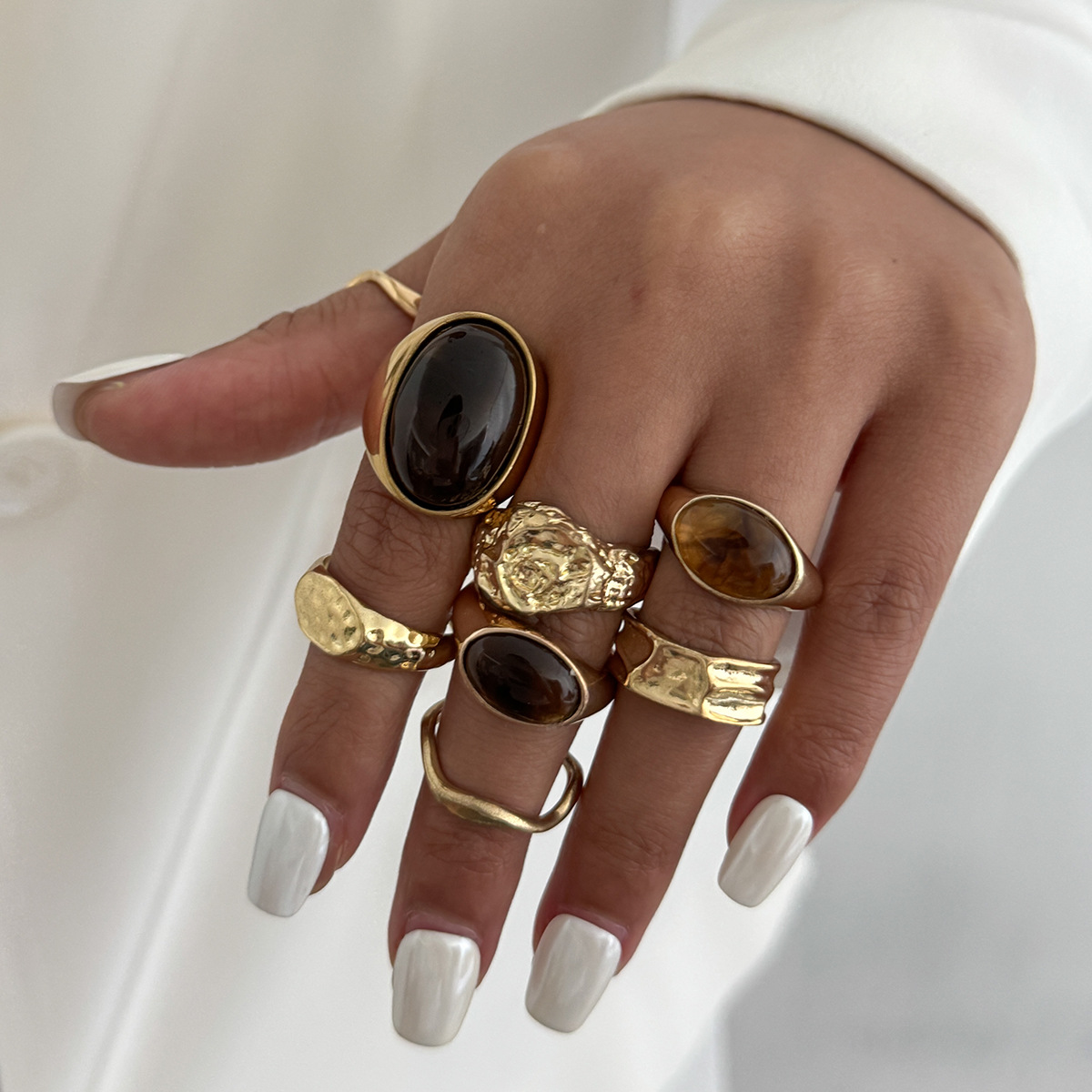 8 pièces/ensemble Vintage ambr - Vintage Punk Knuckle Rings Set avis et prix