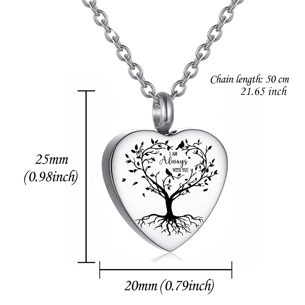Collier d'urne en acier inoxyd - Heart Locket Necklace Photo avis et prix
