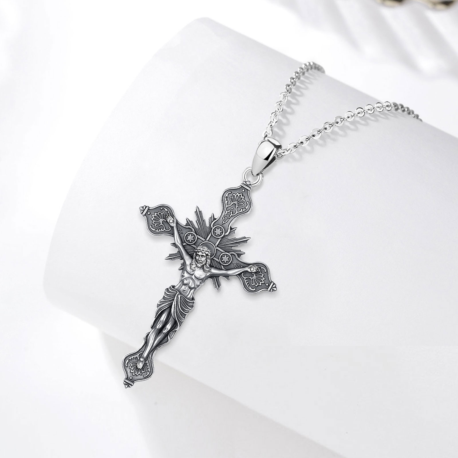 Eudora nouveau collier croix C - 925 Sterling Silver Chain Necklace Men avis et prix