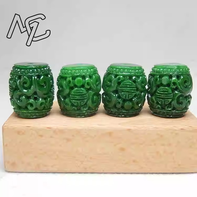 Perles sculptées en Jade vert  - Bracelets avis et prix