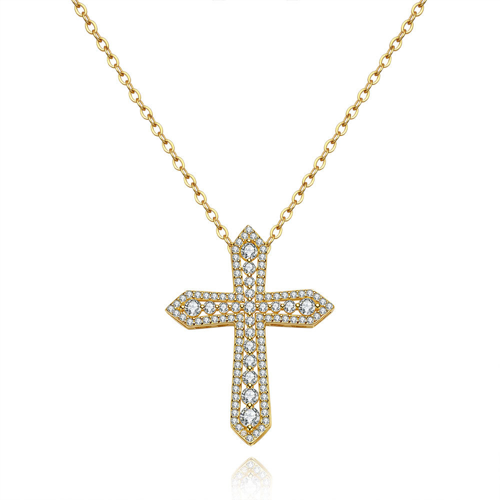Collier pendentif croix en or  - Cross Pendant Necklace Gold avis et prix