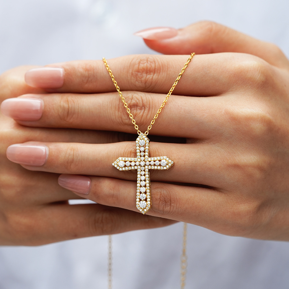 Collier pendentif croix en or  - Cross Pendant Necklace Gold avis et prix