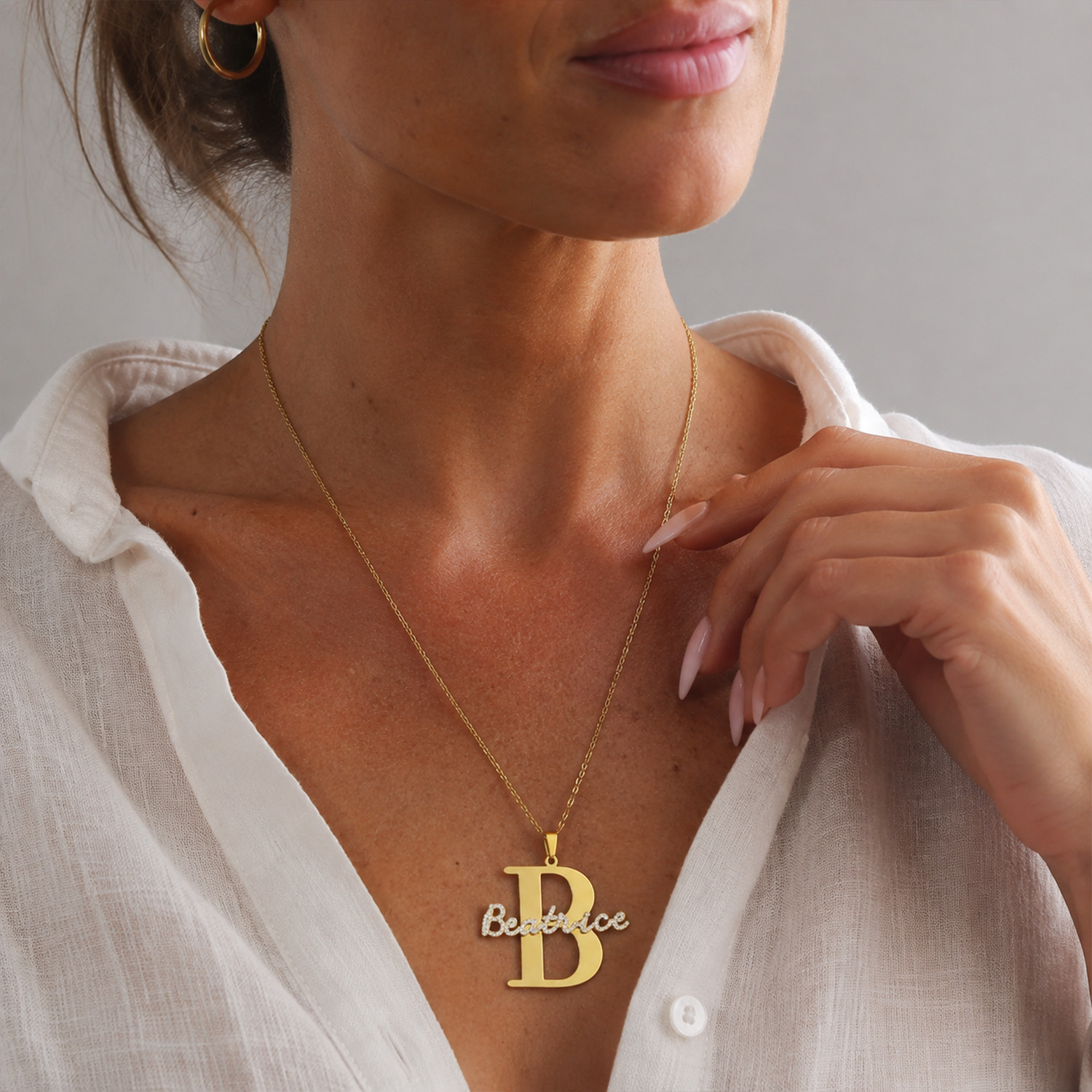 Collier personnalisé Qitian av - Initial Letter Necklace 18K Gold avis et prix