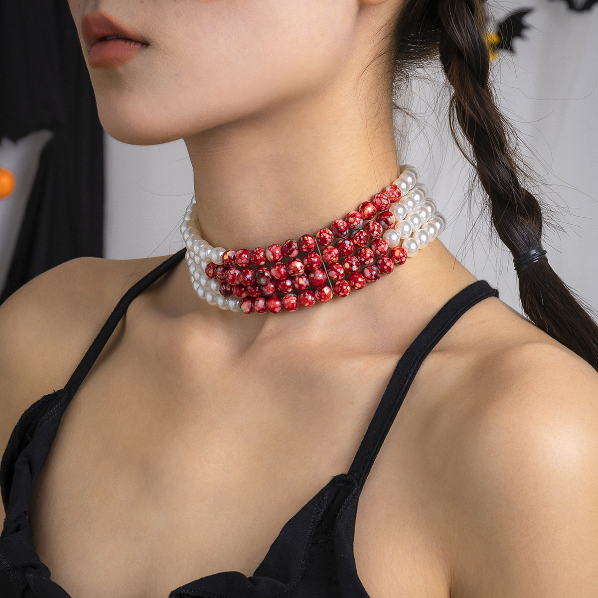 Collier pendentif pompon perle - Pearl Choker Necklace Vintage avis et prix