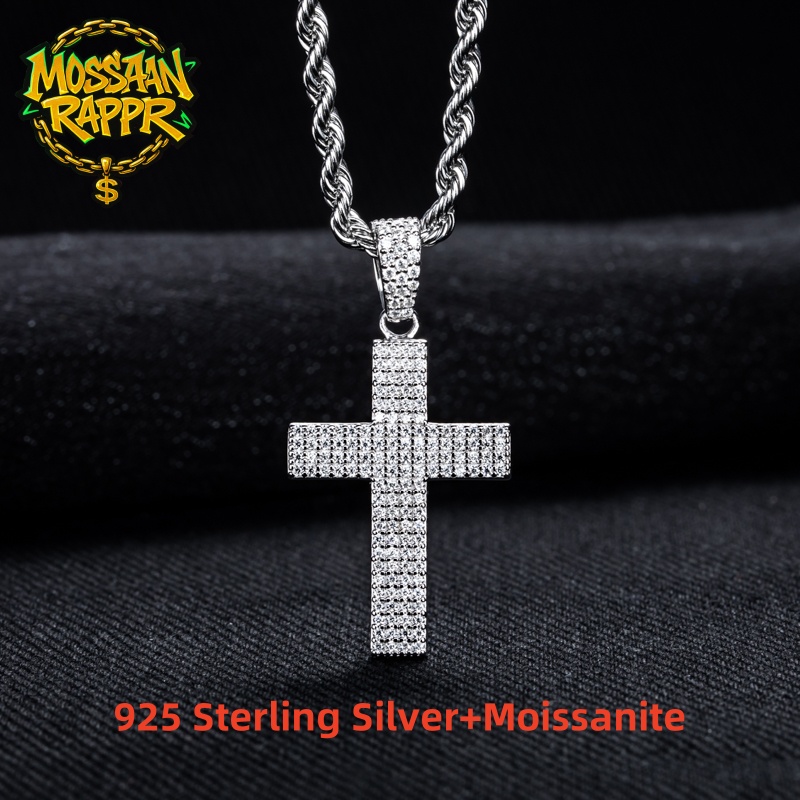 MossanRappr Moissanite Bling c - 925 Sterling Silver Chain Necklace Men avis et prix