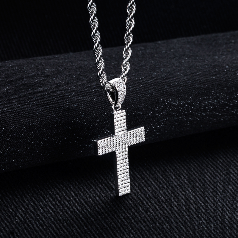 MossanRappr Moissanite Bling c - 925 Sterling Silver Chain Necklace Men avis et prix