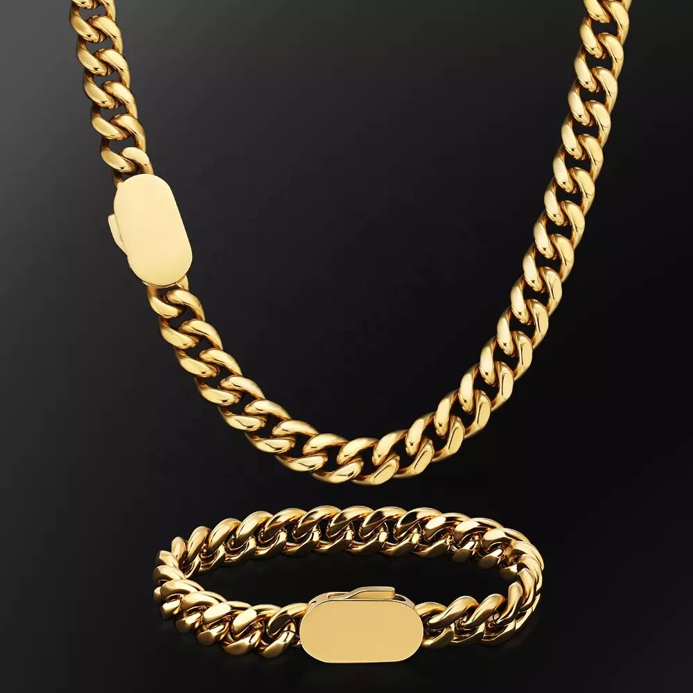 Collier cubain en acier inoxyd - Cuban Link Chain 12Mm avis et prix