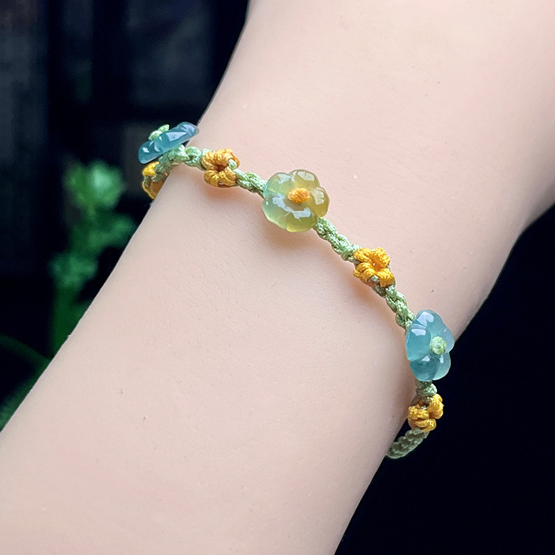Bracelet à fleurs en jadéite d - Bracelets avis et prix
