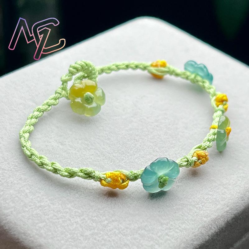 Bracelet à fleurs en jadéite d - Bracelets avis et prix