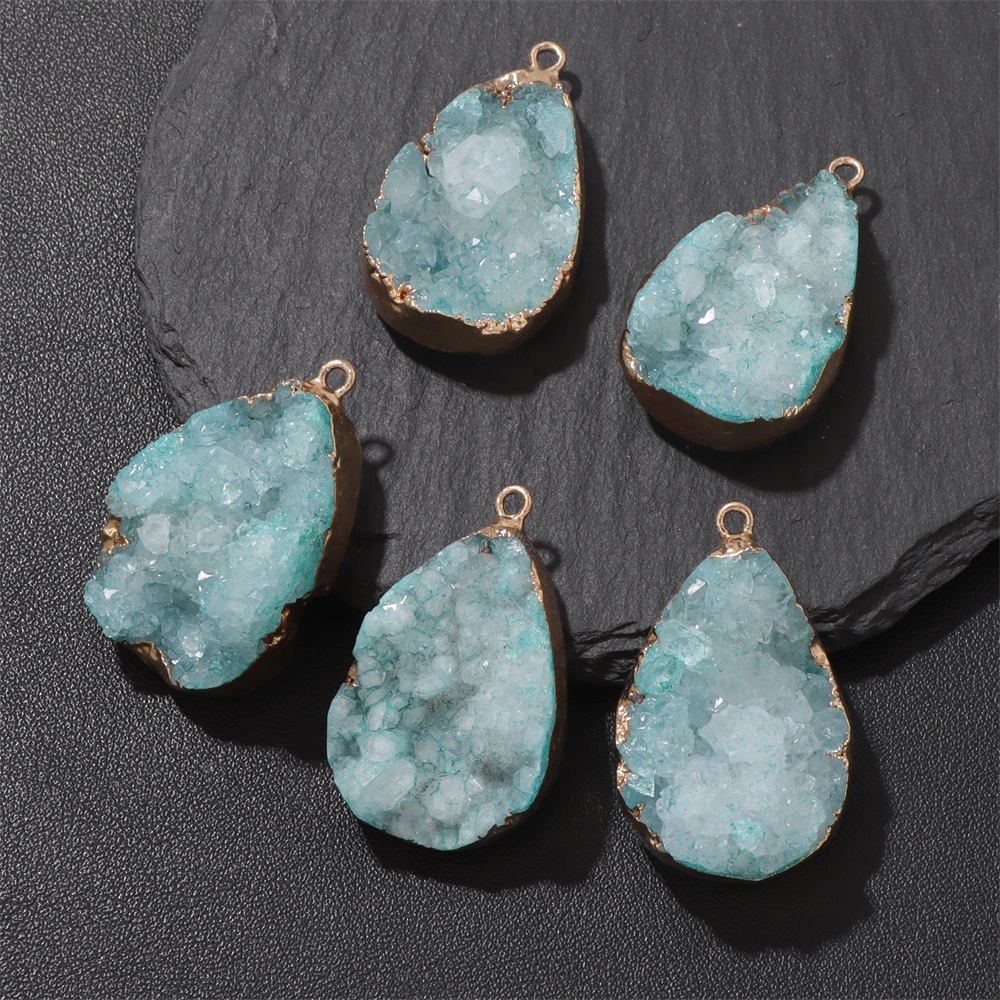 Pendentif géode d'agate nature - Crystal Pendant Necklace Natural Stone avis et prix