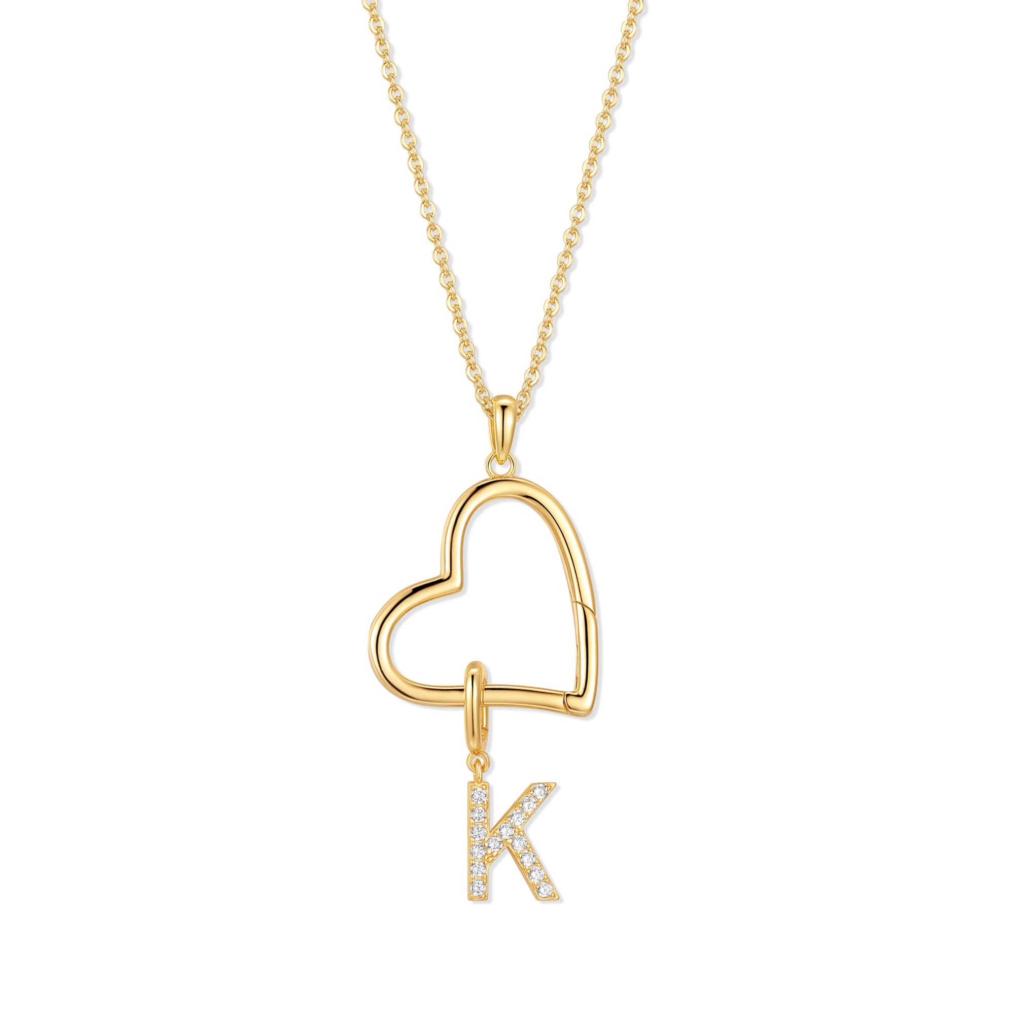 Collier Cœur Ouvert Personnali - Initial Letter Necklace 18K Gold avis et prix